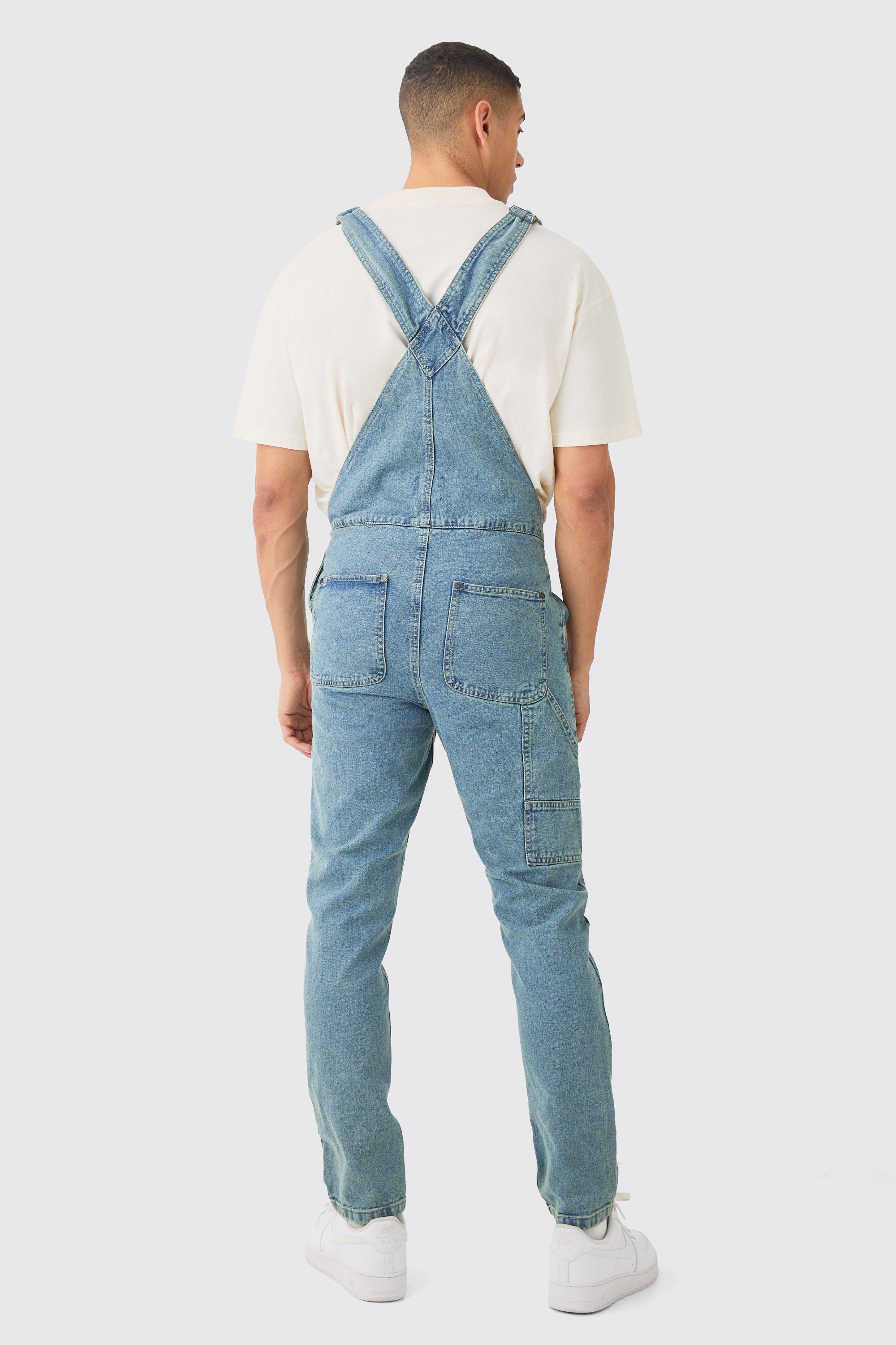 Boohoo denim overalls deals